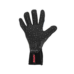 Puma Future Grip 1 GC/IC Hybrid - Guantes de portero Puma corte híbrido - negros y azul celeste - trasera