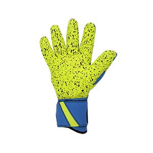 Uhlsport Radar Control Supergrip Finger Surround - Guantes de portero profesionales Uhlsport corte Finger Surround - azul celeste y amarillos - trasera