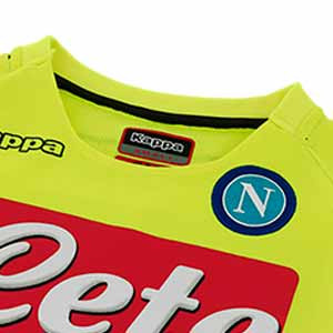 Sudadera Kappa Nápoles entreno 2018 2019 - Sudadera de entrenamiento del SSC Napoli 2018 2019 - amarilla flúor - detalle