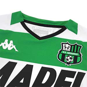 Camiseta Kappa 2a US Sassuolo 2019 2020 - Camiseta segunda equipación Kappa US Sassuolo 2019 2020 - blanca y verde - detalle cuello