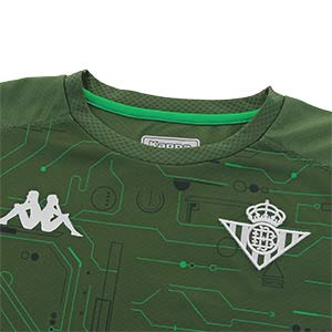 Camiseta Kappa Betis entreno 2019 2020 - Camiseta de entrenamiento Kappa del Betis 2019 2020 - verde oscuro - detalle cuello