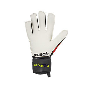 Reusch Fit Control RG Finger Support - Guantes de portero con protecciones Reusch para césped artificial - rojos y negros - trasera