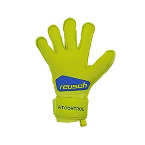 Reusch Fit Control S1 Evolution Finger Support Jr - Guantes de portero niño protecciones Reusch corte Evolution Cut - amarillos flúor - trasera