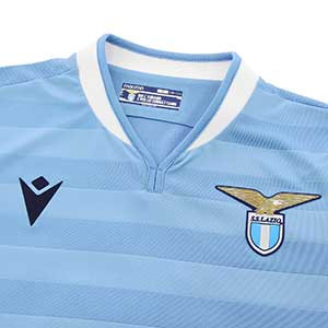 Camiseta Macron SS Lazio 2019 2020 - Camiseta Macron primera equipación SS Lazio 2019 2020 - azul celeste - detalle cuello