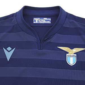 Camiseta Macron SS Lazio 3a 2019 2020 - Camiseta Macron tercera equipación SS Lazio 2019 2020 - azul marino - detalle cuello