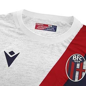 Camiseta Macron Bologna FC 2a 2019 2020 - Camiseta Macron segunda equipación Bologna 2019 2020 - blanca - detalle cuello