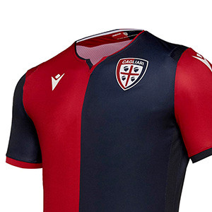 Camiseta Macron Cagliari 2019 2020 - Camiseta Macron primera equipación Cagliari 2019 2020 - azulgrana - frontal