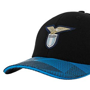 Gorra Macron SS Lazio - Gorra Macron oficial Società Sportiva Lazio - negra y azul - detalle