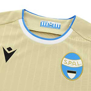 Camiseta Macron SPAL 2a 2019 2020 - Camiseta Macron segunda equipación SPAL 2019 2020 - dorada - detalle cuello