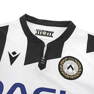 Camiseta Macron 2a Udinese 2019 2020 - Camiseta Macron primera equipación Udinese 2019 2020 - blanca y negra - detalle cuello