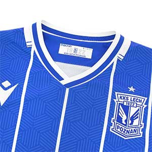 Camiseta Macron Lech Poznan 2019 2020 - Camiseta Macron primera equipación Lech Poznan 2019 2020 - azul - detalle cuello