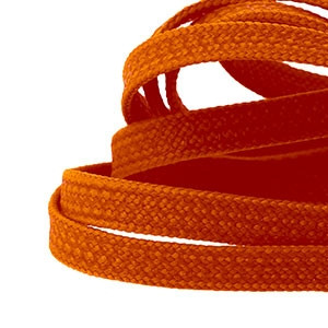 Cordones planos y finos Mr. Lacy Goalies - Cordones con grip para botas fútbol (125 cm de largo x 6 mm de ancho) - Naranja - detalle