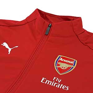 Chaqueta Puma Arsenal himno 18 2019 - Chaqueta himno oficial del Arsenal FC 2018 2019 - roja - detalle cuello