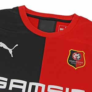 Camiseta Puma Stade Rennais 2019 2020 - Camiseta Puma primera equipación Stade Rennais 2019 2020 - roja y negra - detalle cuello