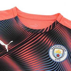 Camiseta Puma M City pre-match 2019 2020 - Camiseta de calentamiento Puma Manchester City 2019 2020 - rosa - detalle cuello