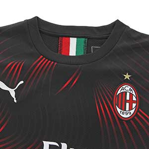 Camiseta Puma AC Milan 3a 2019 2020 - Camiseta tercera equipación Puma AC Milan 2019 2020 - negra - detalle cuello