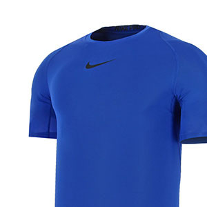 Camiseta compresiva Nike Pro - Camiseta interior compresiva de manga corta Nike - Azul - frontal