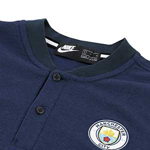 Polo Nike M. City GSP Authentic - Polo Manchester City 2018 2019 - azul marino - detalle cuello