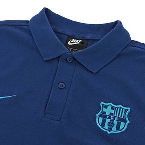 Polo Nike Barcelona Crew - Polo oficial Nike del FC Barcelona 2018 2019 - azul marino - detalle cuello