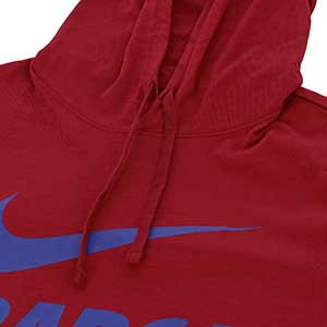 Sudadera con capucha Nike Barcelona Hoodie Club Crew - Sudadera de algodón con capucha FC Barcelona 2018 2019 - rojo - detalle cuello