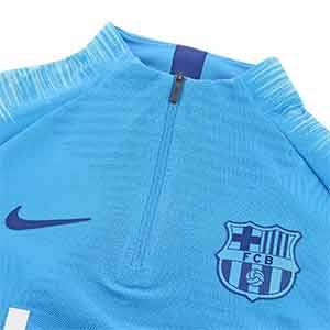 Sudadera Nike Barcelona 18 2019 Vapor Knit Strike - Sudadera oficial de entrenamiento del FC Barcelona 2018 2019 - azul celeste - detalle cuello