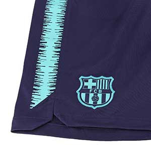 Short Nike Barcelona entreno 18 2019 Squad - Pantalón corto de entrenamiento del FC Barcelona 2018 - 2019 - morado / azul - detalle