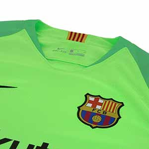 Camiseta Nike Barcelona portero 2018 2019 - Camiseta manga larga portero FC Barcelona 2018 2019 - verde - detalle cuello