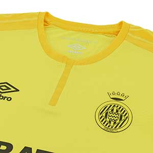 Camiseta Umbro segunda Girona 18 2019 - Camiseta segunda equipación Umbro Girona 2018 2019 - amarilla - detalle cuello