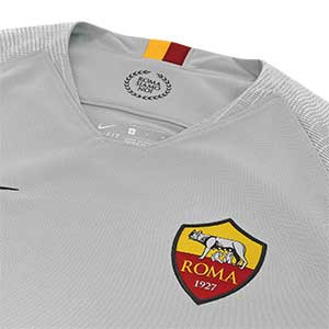 Camiseta Nike Roma 2a Stadium 2018 2019 - Camiseta segunda equipación Nike Stadium AS Roma 2018 - 2019 - gris - detalle cuello