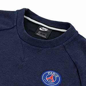 Sudadera algodón Nike PSG Optic - Sudadera de algodón PSG 2018 2019 - azul marino - detalle cuello