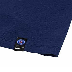 Camiseta Nike PSG Travel - Camiseta de algodón del Paris Saint-Germain - azul marino - detalle tejido