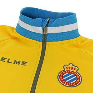 Chándal Kelme Espanyol paseo 18 2019 - Chándal desplazamientos del RCD Espanyol 2018 2019 - amarillo y negro - detalle cuello