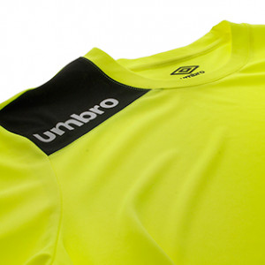 Camiseta fútbol Umbro Fight amarillo - Camiseta Umbro Fight manga corta - amarillo - detalle cuello