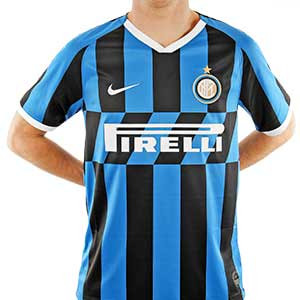 Camiseta Nike Lukaku Inter 2019 2020 Stadium - Camiseta Romelu Lukaku Nike primera Inter de Milán 2019 2020 - negra y azul - frontal