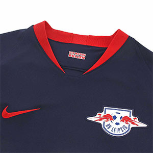 Camiseta Nike 2a Red Bull Leipzig 19 2020 Stadium - Camiseta Nike segunda equipación Red Bull Leipzig 2019 2020 - azul marino - detalle cuello