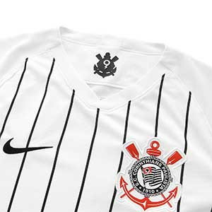 Camiseta Nike Stadium Corinthians 2019 2020 - Camiseta primera equipación Nike Corinthians 2019 2020 - blanca - cuello