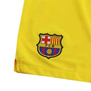 Short Nike Barcelona 2a Stadium 2019 2020 - Pantalón corto Nike segunda equipación FC Barcelona 2019 2020 - amarillo - detalle escudo