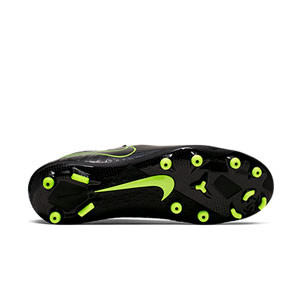 Nike Phantom Vision Academy DF MG - Botas de fútbol Nike con tobillera MG para césped natural o artificial - negras y amarillo flúor - suela