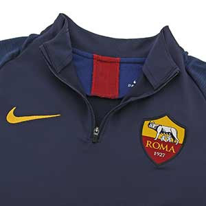 Sudadera Nike AS Roma entreno Strike 2019 2020 - Sudadera entreno Nike AS Roma 2019 2020 - azul marino - detalle cuello