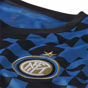 Camiseta Nike Inter pre-match 2019 2020 - Camiseta pre partido Nike Inter de Milán 2019 2020 - azul y negra - detalle cuello