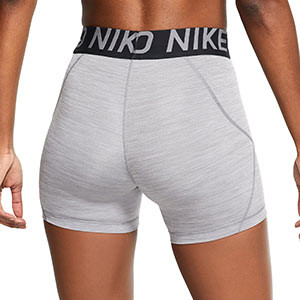 Malla Nike Pro mujer - Malla corta de mujer Nike para fútbol - gris - trasera