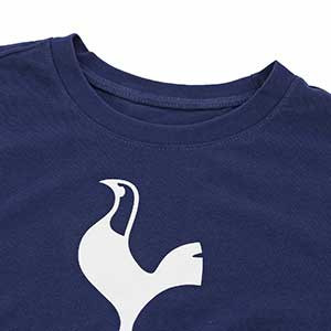 Camiseta algodón Nike Tottenham Crest - Camiseta de algodón Nike Tottenham 2018 2019 - azul marino - detalle cuello