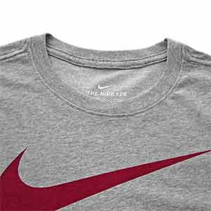 Camiseta algodón Nike Barcelona Dry Travel Ground - Camiseta de algodón Nike del FC Barcelona 2019 2020 - gris - detalle cuello