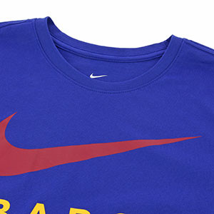 Camiseta algodón Nike Barcelona Swoosh - Camiseta de algodón Nike del FC Barcelona - azul - detalle