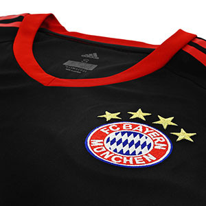 Camiseta portero FC Bayern Múnich 17/18 - Camiseta oficial de portero de la primera equipación del Bayern 2017 - 2018 - Negro - detalle escudo