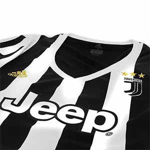 Camiseta mujer Juventus 2017 - 2018 - Camiseta oficial de chica de la 1ª equipación de la Juventus 17/18 - Blanco/Negro - pecho