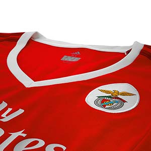 Camiseta mujer Benfica 17/18 - Camiseta chica primera equipación Benfica 2017 - 2018 - Rojo - detalle escudo