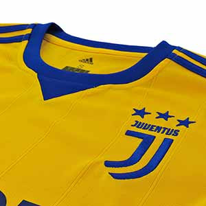 Camiseta 2a equipación Juventus 17/18 - Camiseta oficial segunda equipación Juventus 2017 - 2018 - Amarillo - detalle escudo