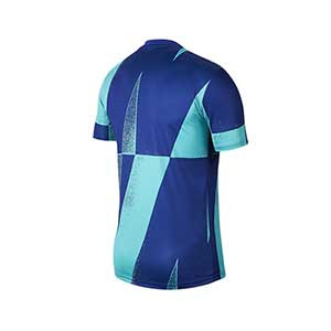 Camiseta Nike Barcelona pre-match Champions 19 2020 - Camiseta pre partido Nike FC Barcelona Champions League 2019 2020 - azul y verde - trasera