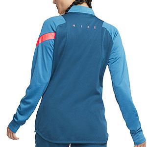 Sudadera Nike mujer Dry Academy Pro - Sudadera de mujer Nike para entrenamiento de fútbol - azul - trasera